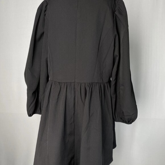 NEW HYACINTH HOUSE Blair Mini Dress Black Size XL Embellished Bow Long Sleeve - Picture 8 of 11
